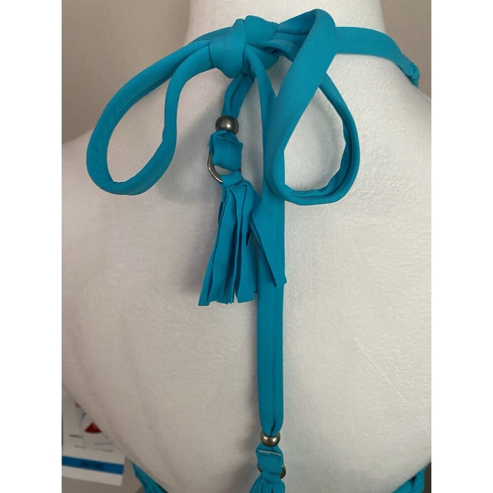 Nwt Coco Reef Turquoise Bra Sized Swim Top 36/38C Adjustable Ties - Picture 9 of 16
